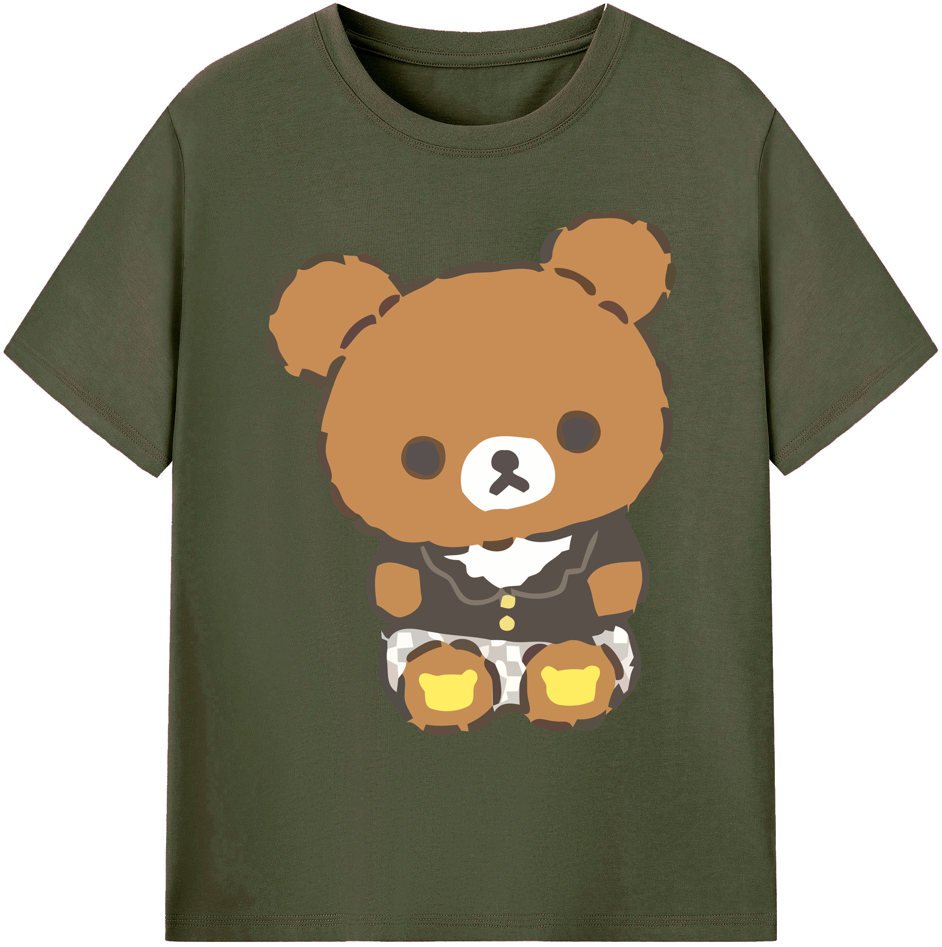 （画像用） リラックマ リラックマ キイロイトリ Rilakkuma Korilakkuma Kiiroitori 綿100％ メンズ半袖Tシャツ｜肌触りやわらか＆通気性